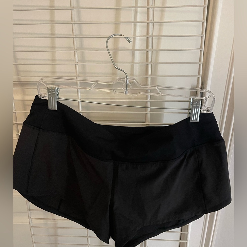 lululemon shorts black run speed up low rise lined short